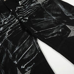 Painted Distress Black Wide Leg Star Patch Jeans