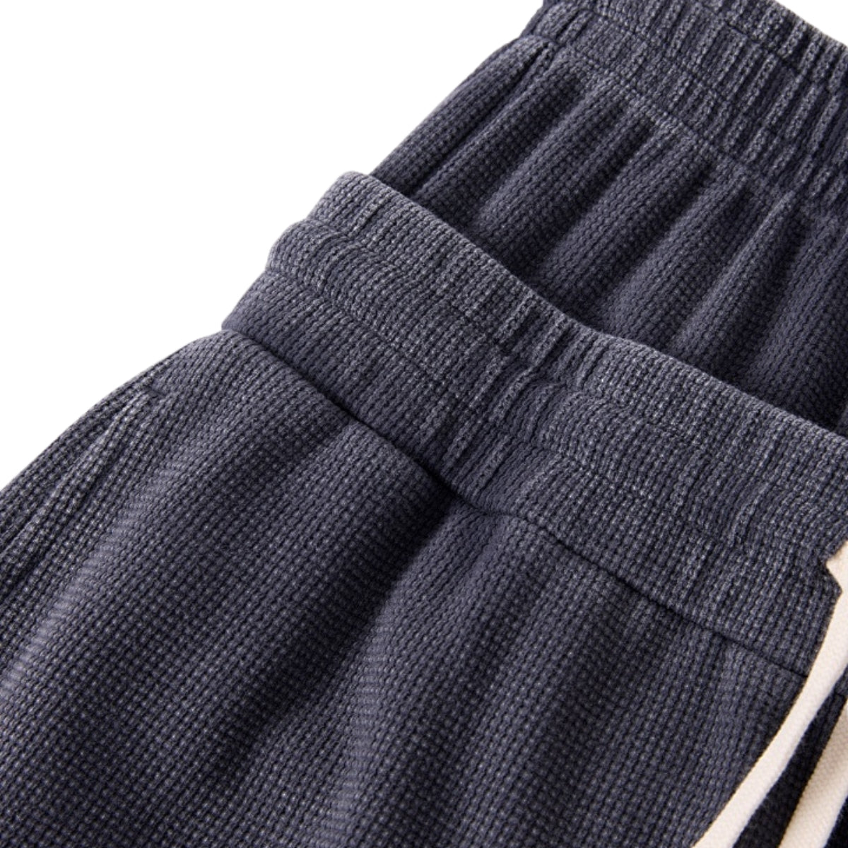 West Coast Waffle Double Waistband Snow Washed Distressed Shorts