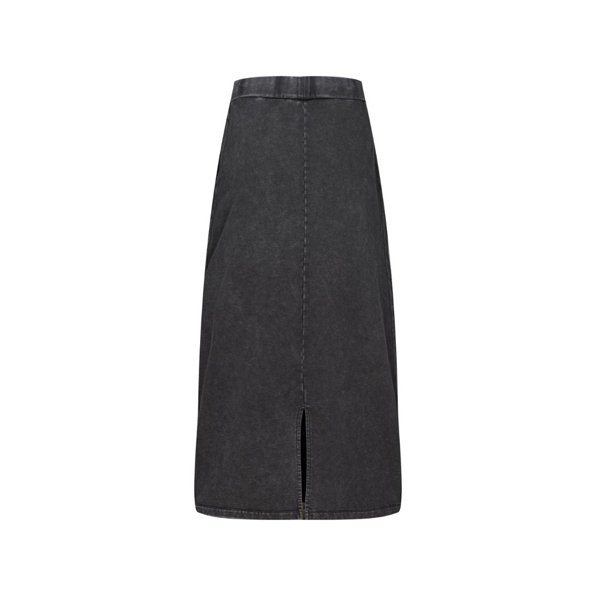 Stone Wash A-Line Maxi Skirt