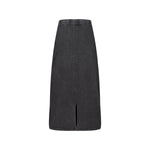 Stone Wash A-Line Maxi Skirt
