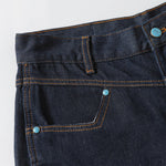 Raw Denim Straight-Leg Jeans High-Street Turquoise Accent