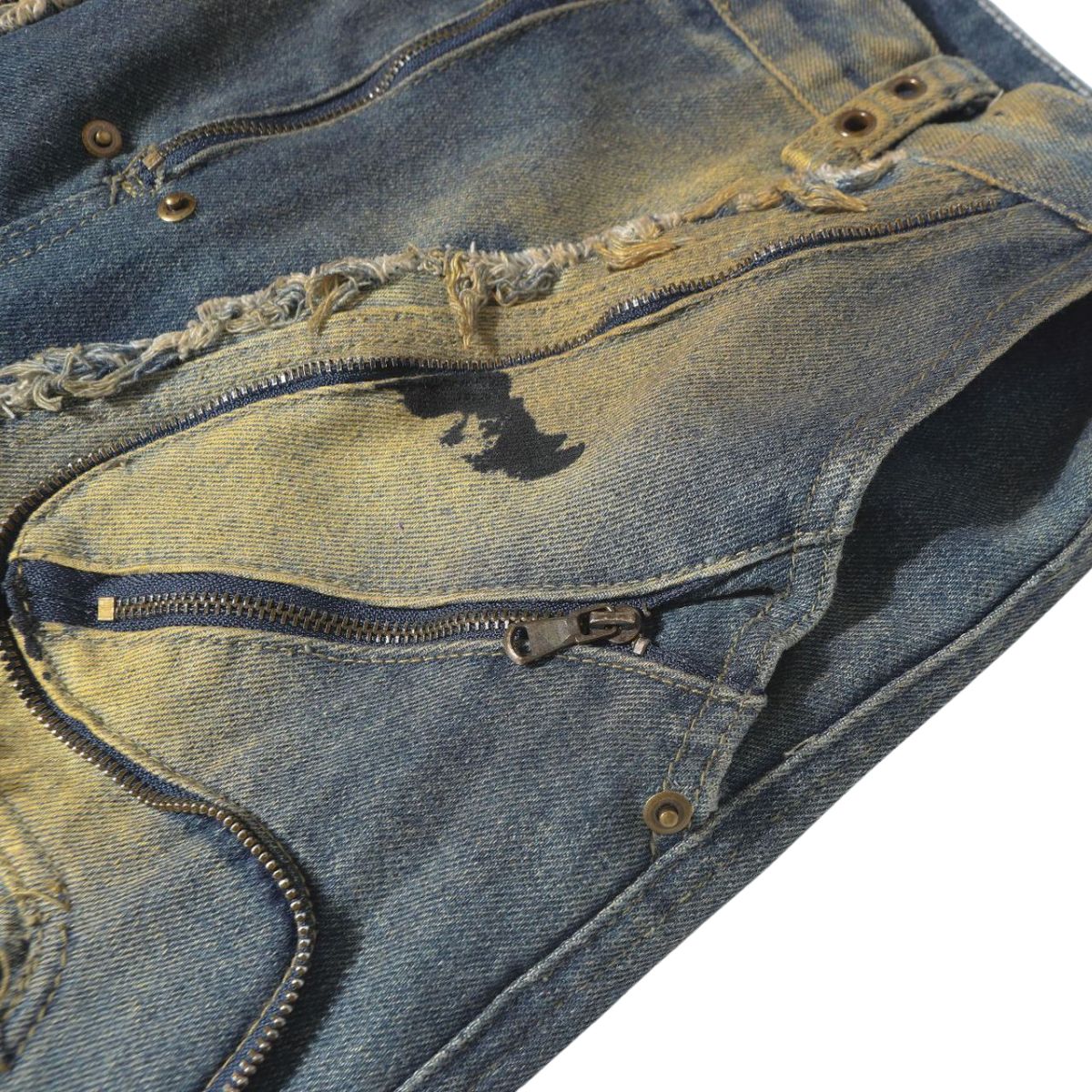 Smoke Rise Y2K Baggy Ripped Cargo Jeans