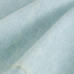 Pleated Short Sleeve Mini Denim Shirtdress