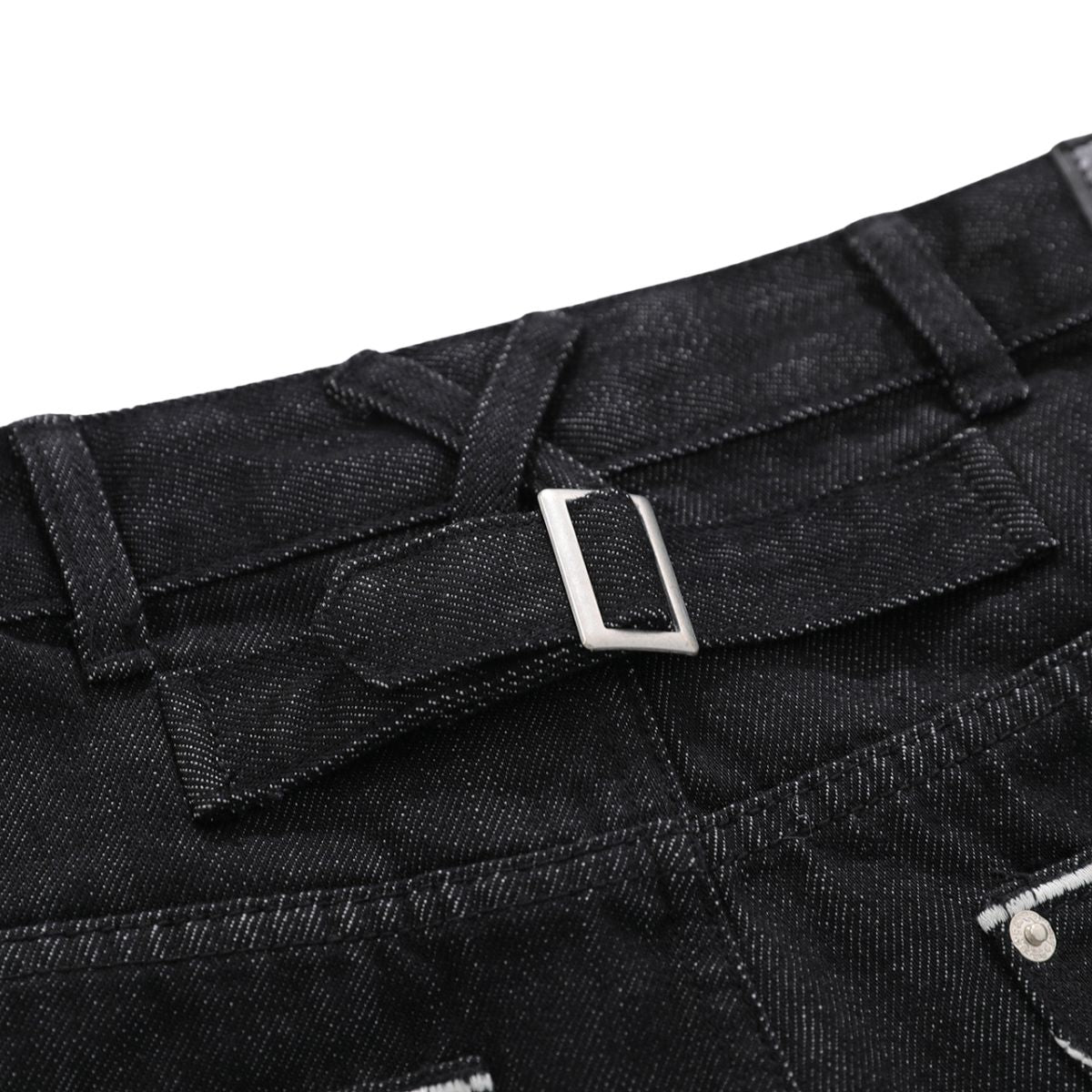 Street Deconstructed Embroidered Slim Flare Jeans