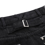 Street Deconstructed Embroidered Slim Flare Jeans