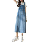 Oversized Denim Midi Slip Dress