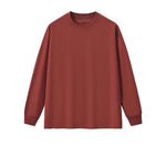 Solid Loose Fit Long-Sleeve Cotton T-Shirt 305gsm