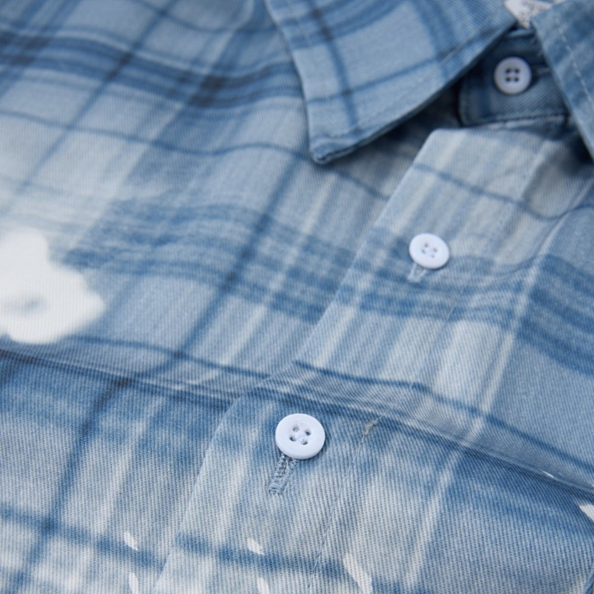 Heavyweight Distressed Plaid Box Polo Shirt 7.0oz