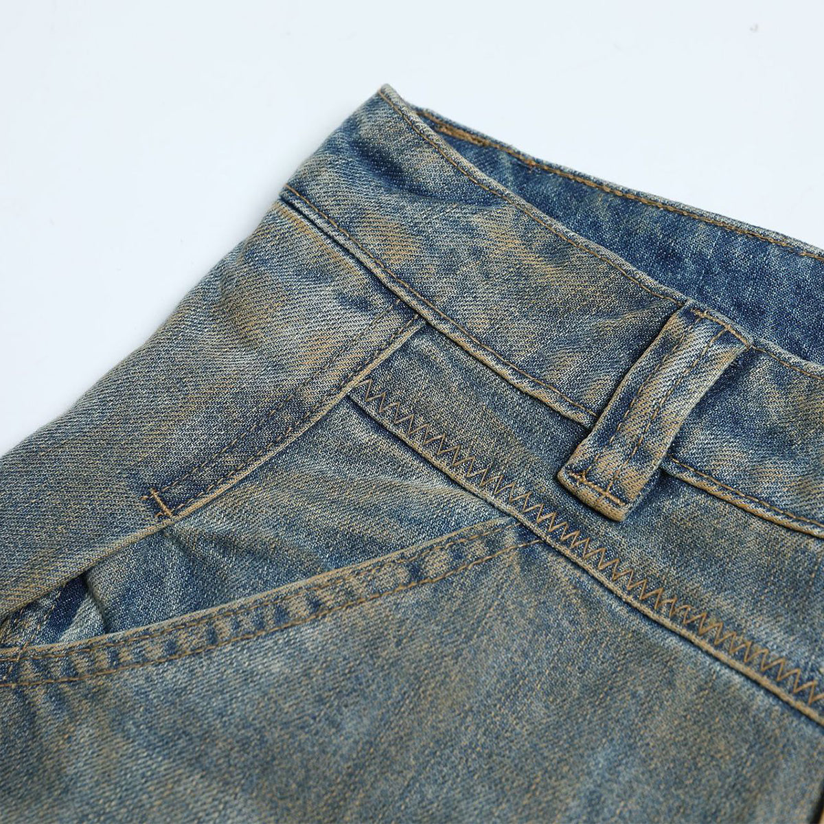 Vintage Distressed Washed Wide Jeans