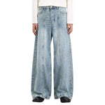 Draped Wide-Leg Relaxed Baggy Jeans