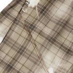 Vintage Plaid Curved-Cut Cropped Pants