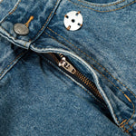 Asymmetrical Wide Leg Modern Light Wash Jeans