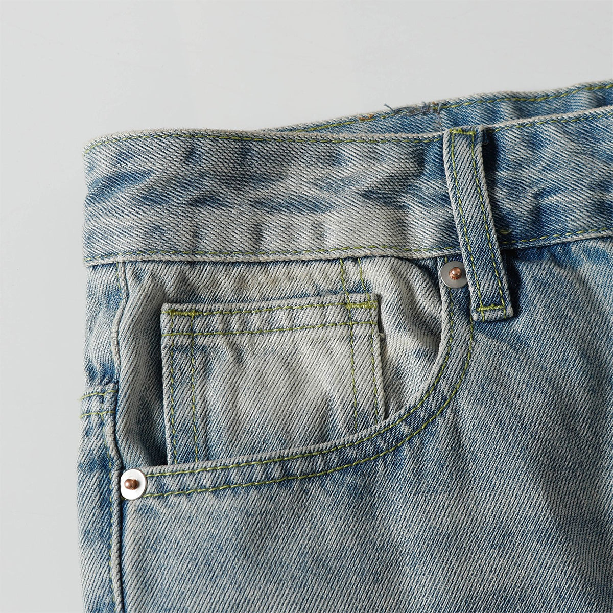 Vintage Light Wash Flared Loose Fit Streetwear Jeans