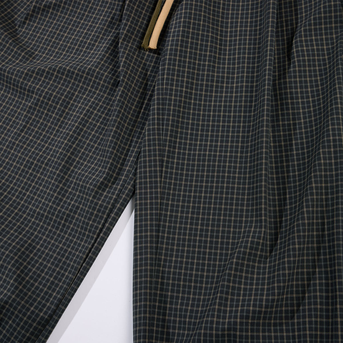 Vintage Plaid Wide Leg Relaxed Drawstring Pants