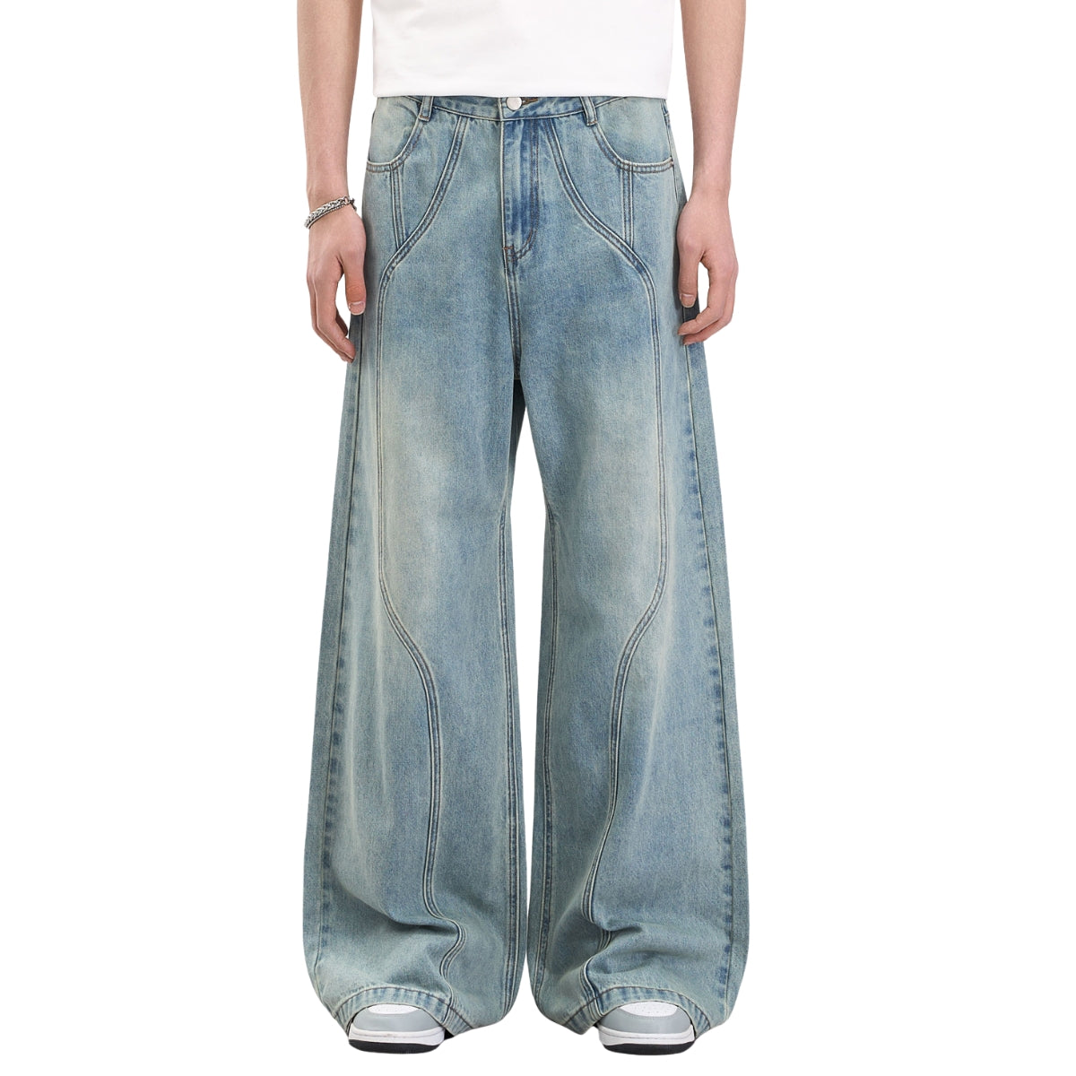 Streetwear Relaxed Straight-Leg Workwear Jeans