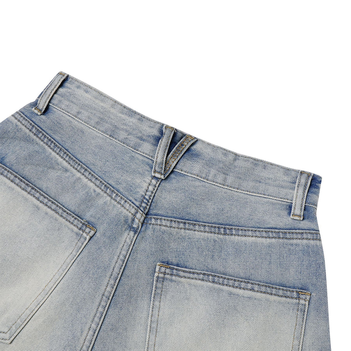 Vintage Light Wash Wide Leg High Street Casual Denim