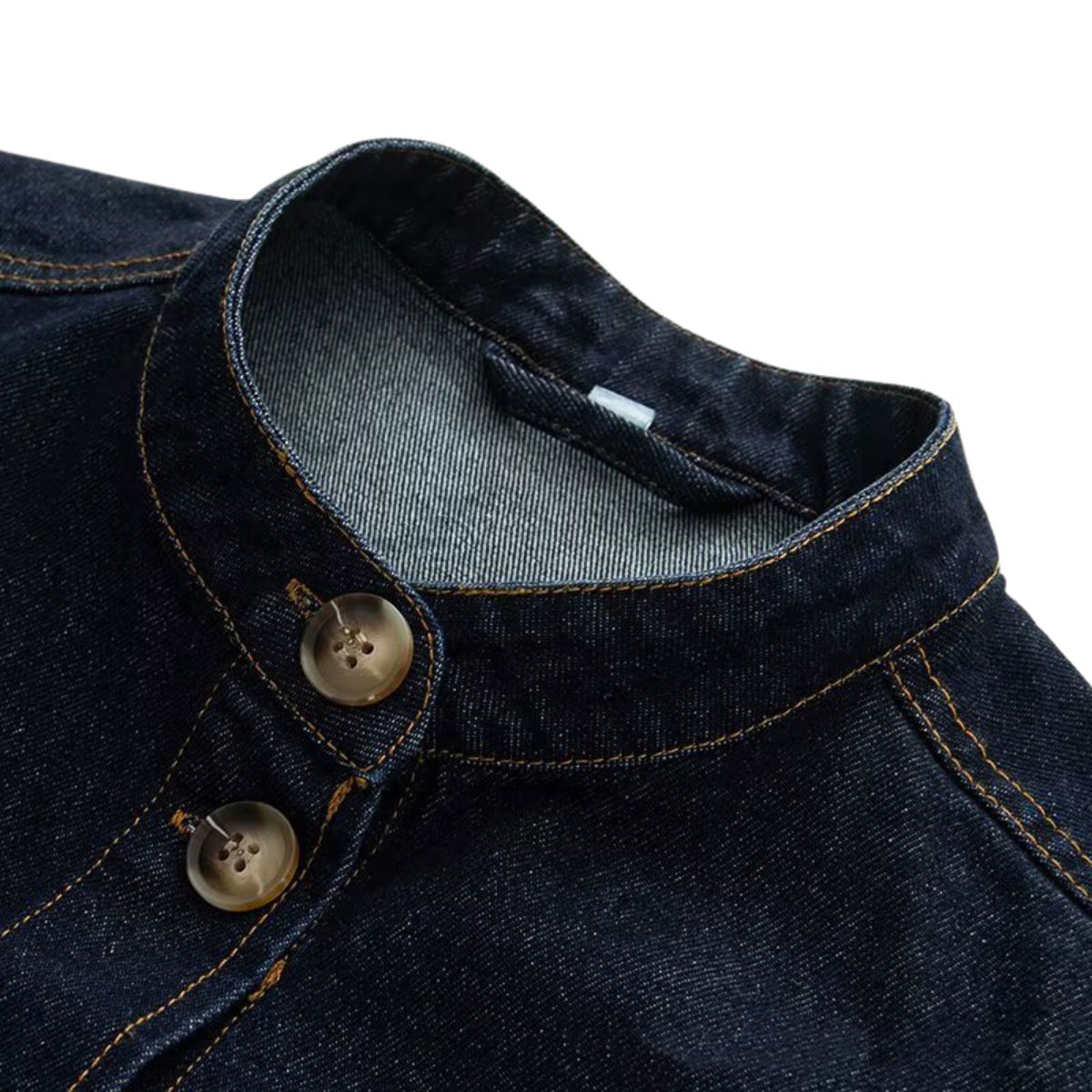 Indigo Button-Front Baggy Denim Jacket