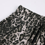 Leopard Print Drawstring Wide-Leg Graphic Pants