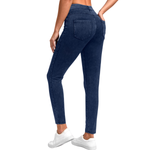 High-Waist Knit Denim Skinny Jeggings