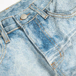 Rhinestone Lightning Bolt Vintage Wide Denim