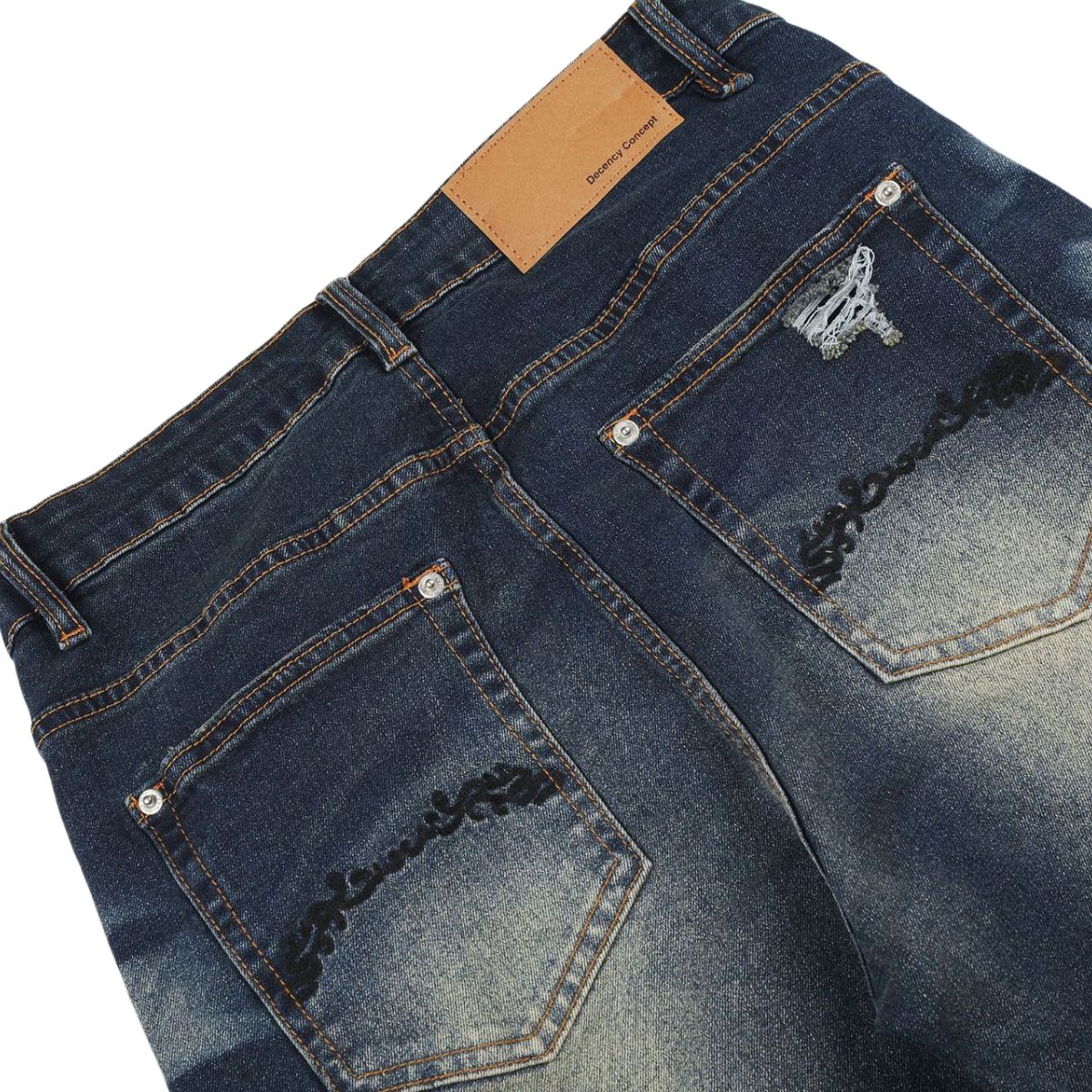 Vintage Distressed Slim Flare Jeans