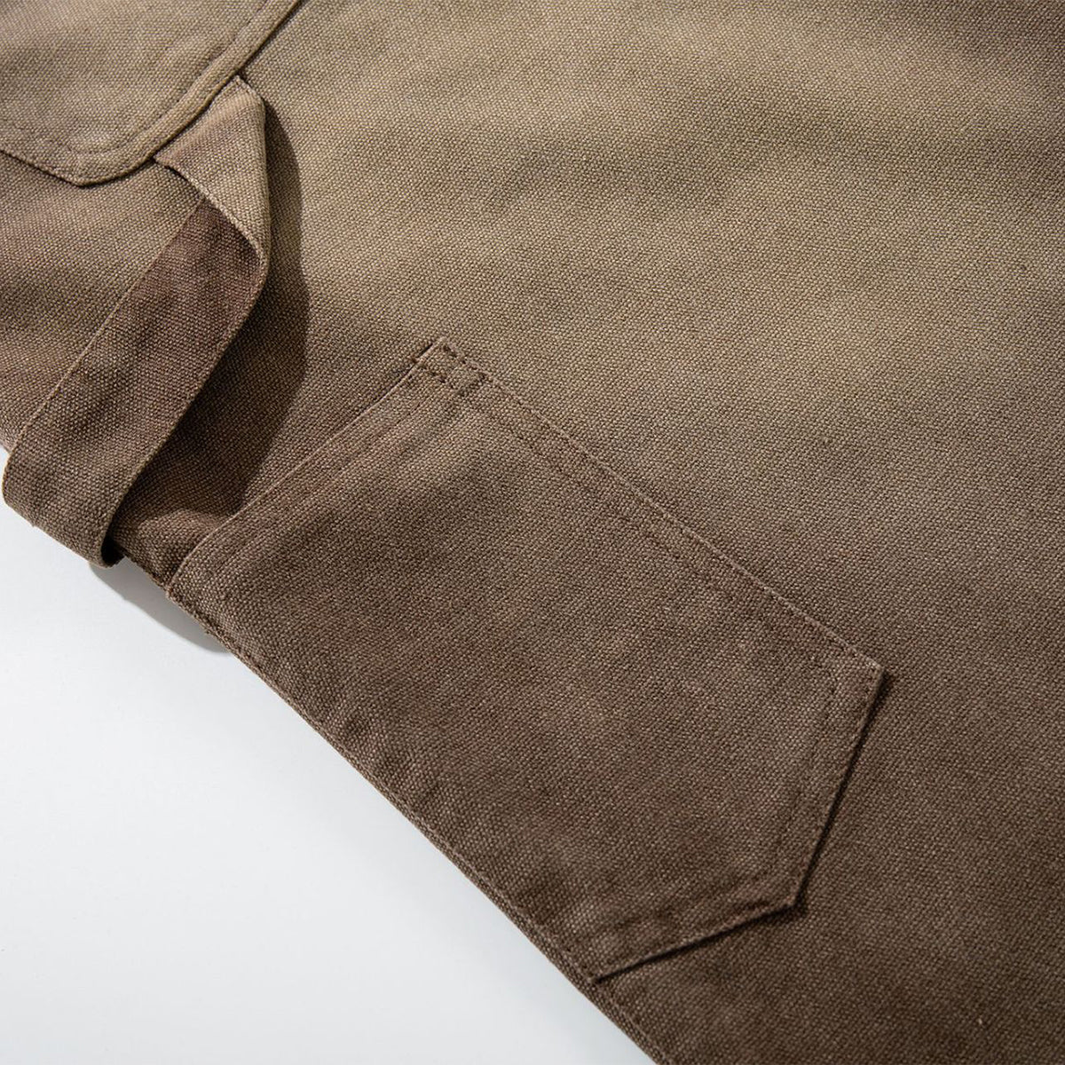 Reinforced Stitching Brown Vintage Wide Leg Painter Pants
