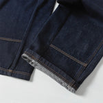 Raw Denim Straight-Leg Jeans High-Street Turquoise Accent