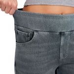 Women's Vintage Whiskered Wide Leg Jeans Stretchy Casual Pants