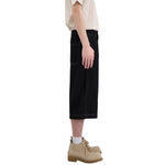 High-Waist A-Line Denim Cropped Shorts