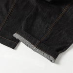 High Street Vintage Washed Raw Denim Wide Leg Curved Jeans