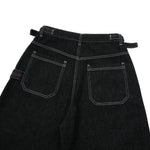 Retro Raw Denim Wide-Leg Bermuda Shorts