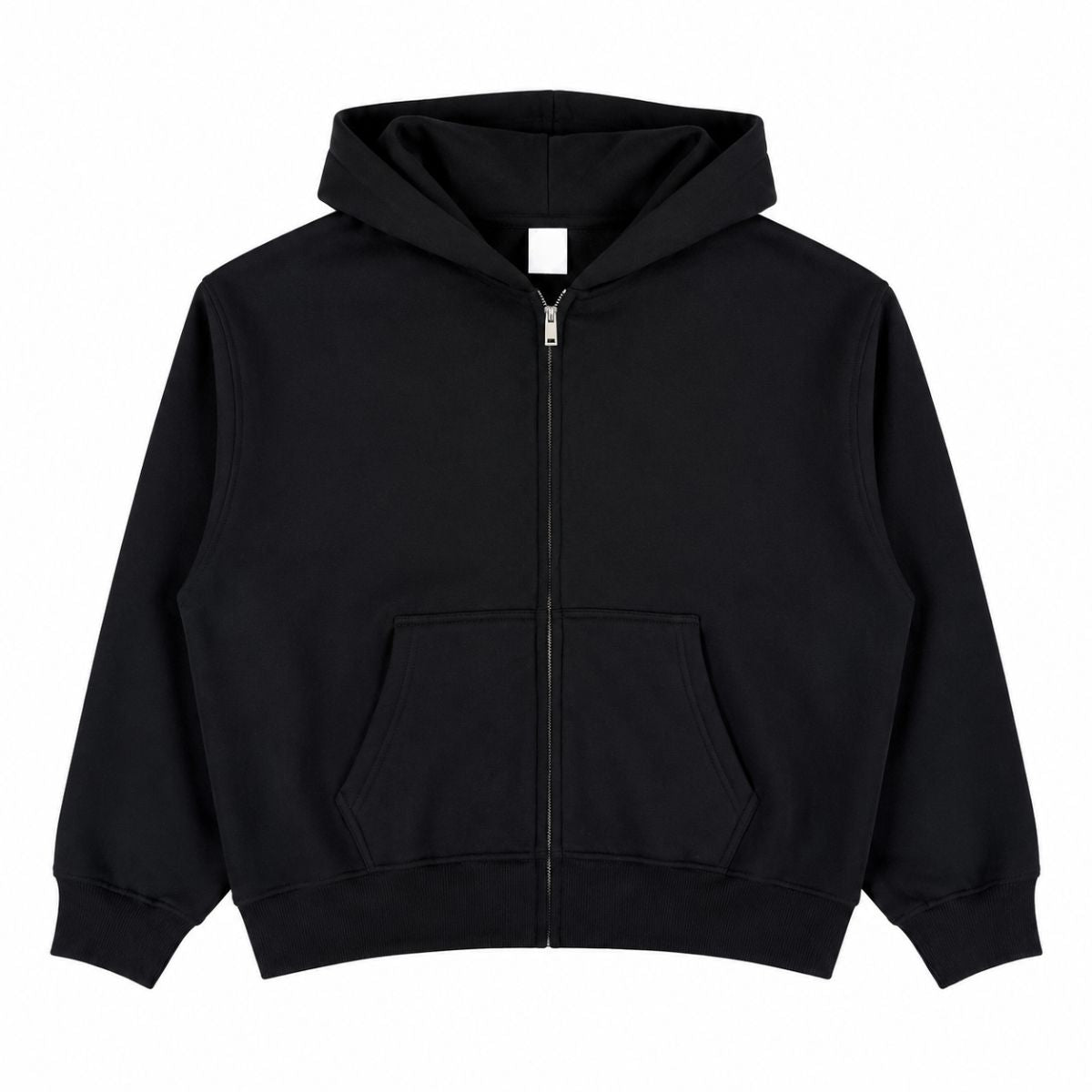 Boxy Cropped 340G Thermal Fleece Zip Hoodie