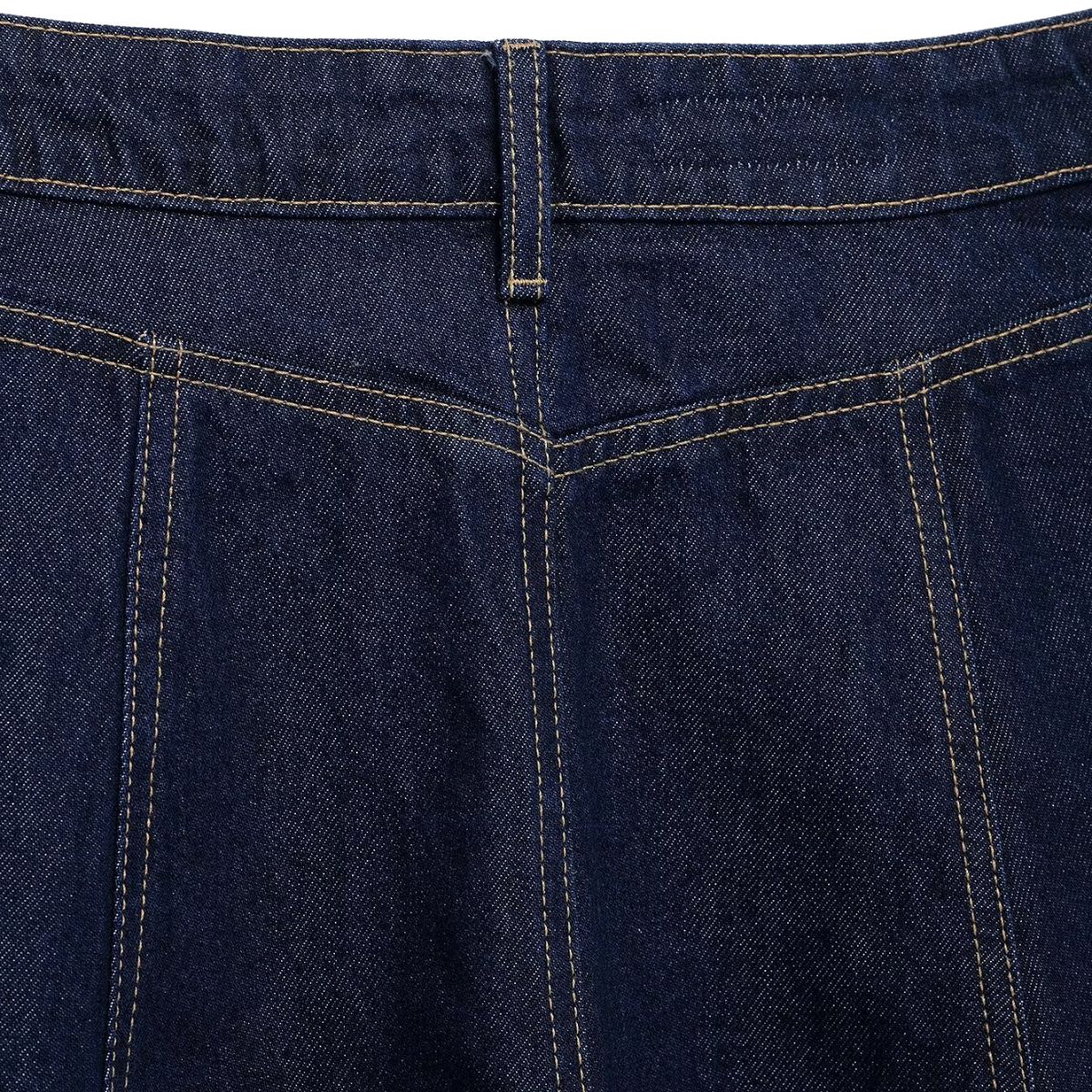 Indigo Denim Mini Flounce Skirt