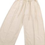 Solid Tint Linen-Blend Barrel Pants