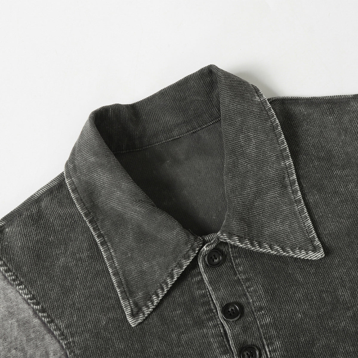 Two Tone Vintage Wash Contrast Panels Polo Shirt