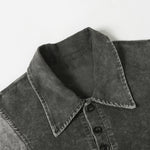 Two Tone Vintage Wash Contrast Panels Polo Shirt