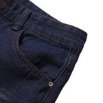 Star Print Washed Denim Capri Shorts