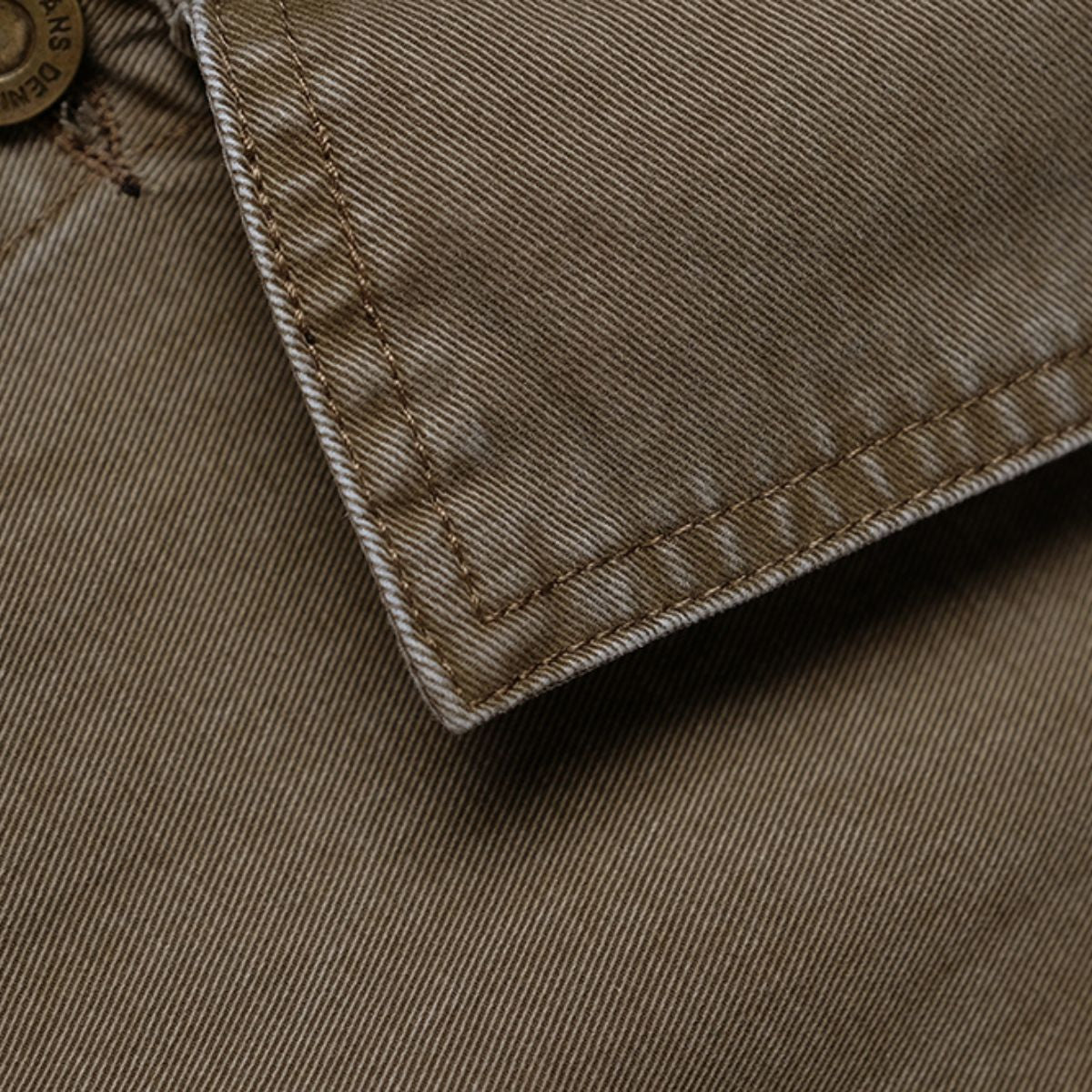 Short-Sleeve Belted Denim Mini Dress