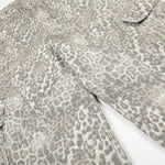 Leopard Print Cargo Wide-Leg Denim Pants