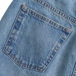 Crossover Asymmetric Waist Distressed Denim Mini Skirt