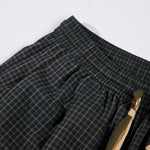 Vintage Plaid Wide Leg Relaxed Drawstring Pants