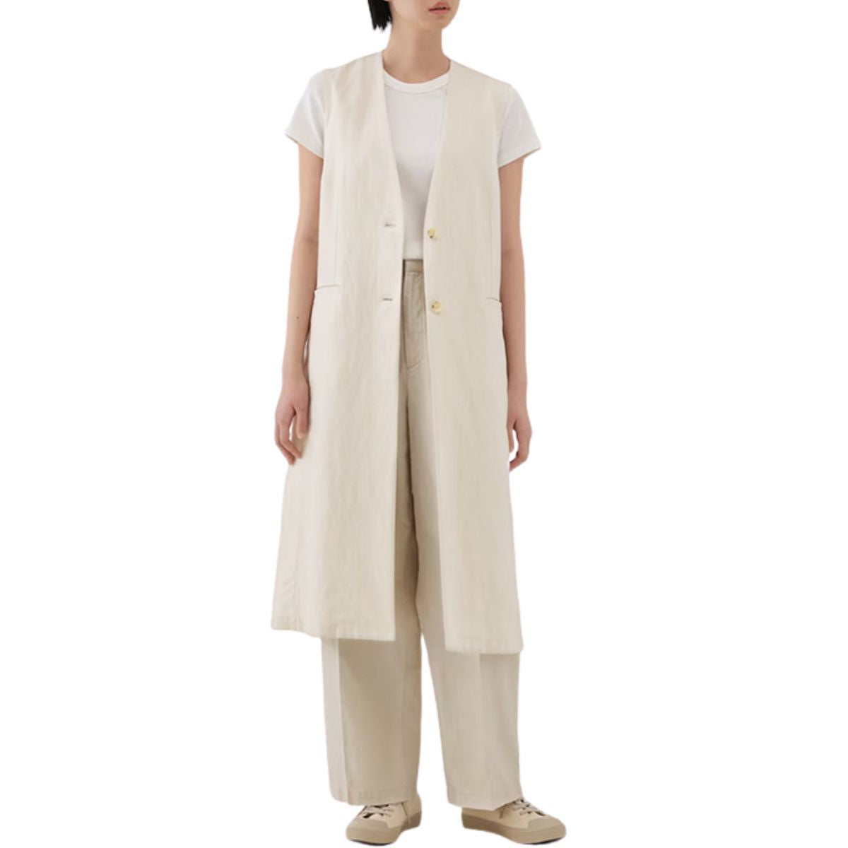 Women' s Twill Denim Long Vest