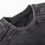 Structural Panels Sleeve Zipper Vintage Washed Short Sleeve Tee