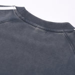 Contrast-Strap Sleeves Cotton Sweatshirt