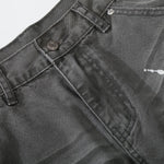 Wide Leg Banana Jeans Cat Whisker Painted Denim