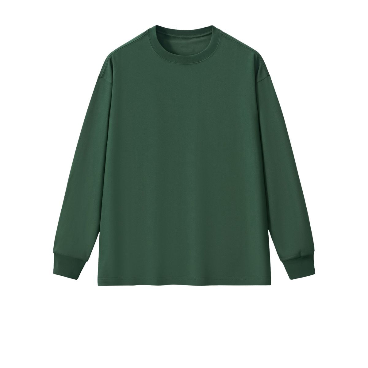 Solid Loose Fit Long-Sleeve Cotton T-Shirt 305gsm