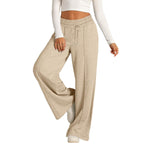 Women's Drawstring High Waist Wide Leg Pants Casual Comfy Trousers
