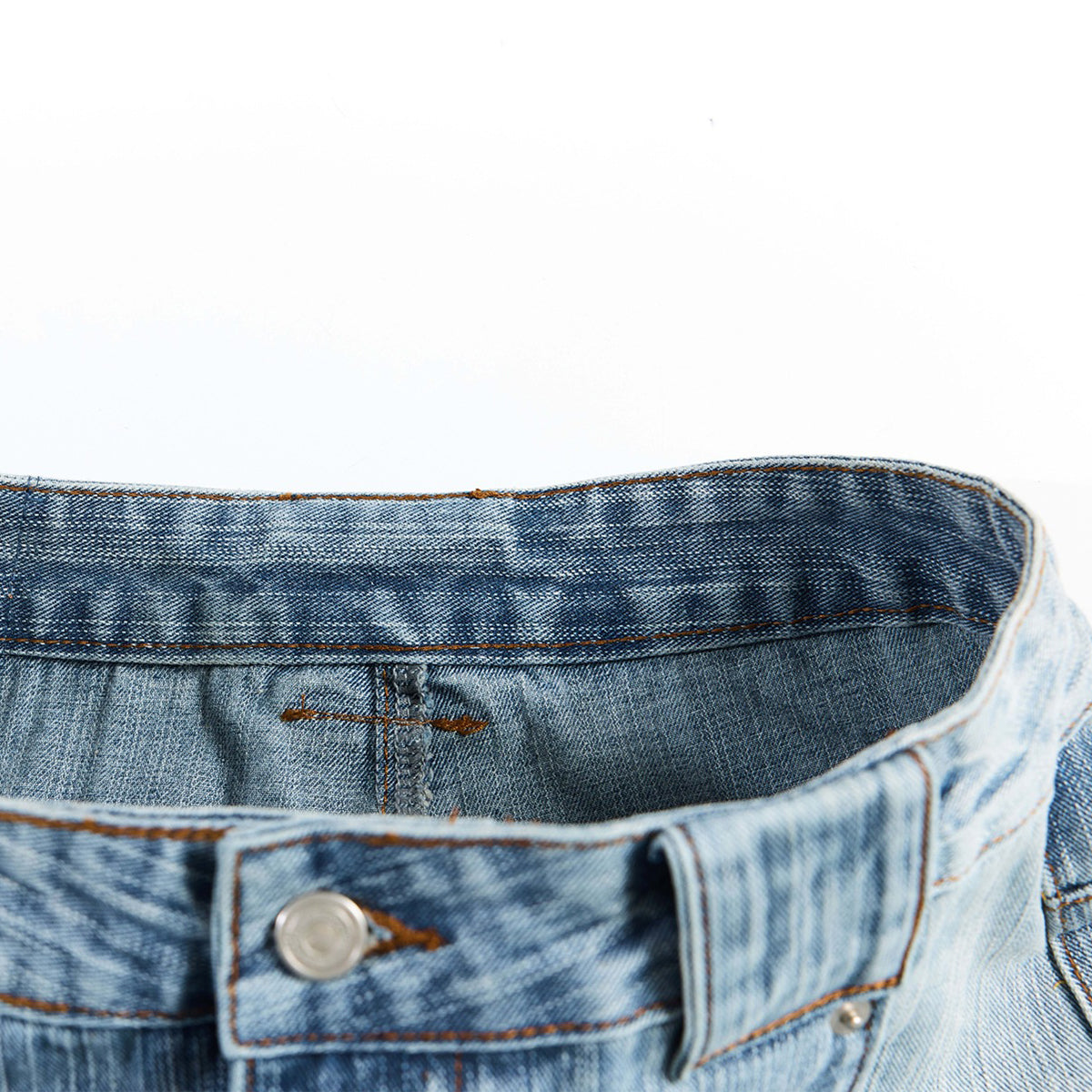 Vintage Slub Embroidered Curved Blade Relaxed Jeans