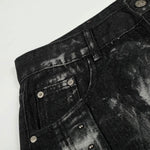 Studded Black Paint Splatter Wide Leg Jeans