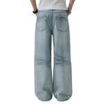 Light Wash Ghost Claw Baggy Wide Leg Denim Jeans